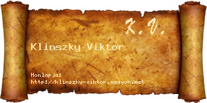 Klinszky Viktor névjegykártya